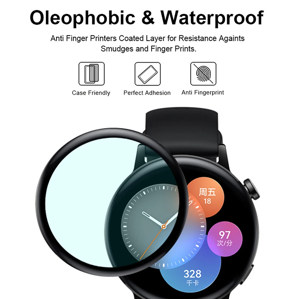 Huawei Watch GT3 용 시계 필름, 3D 복합 보호 필름, 부드러운 투명 보호 스크린 보호대, 유리 아님, 42mm, 1 개, 3 개, 5 개