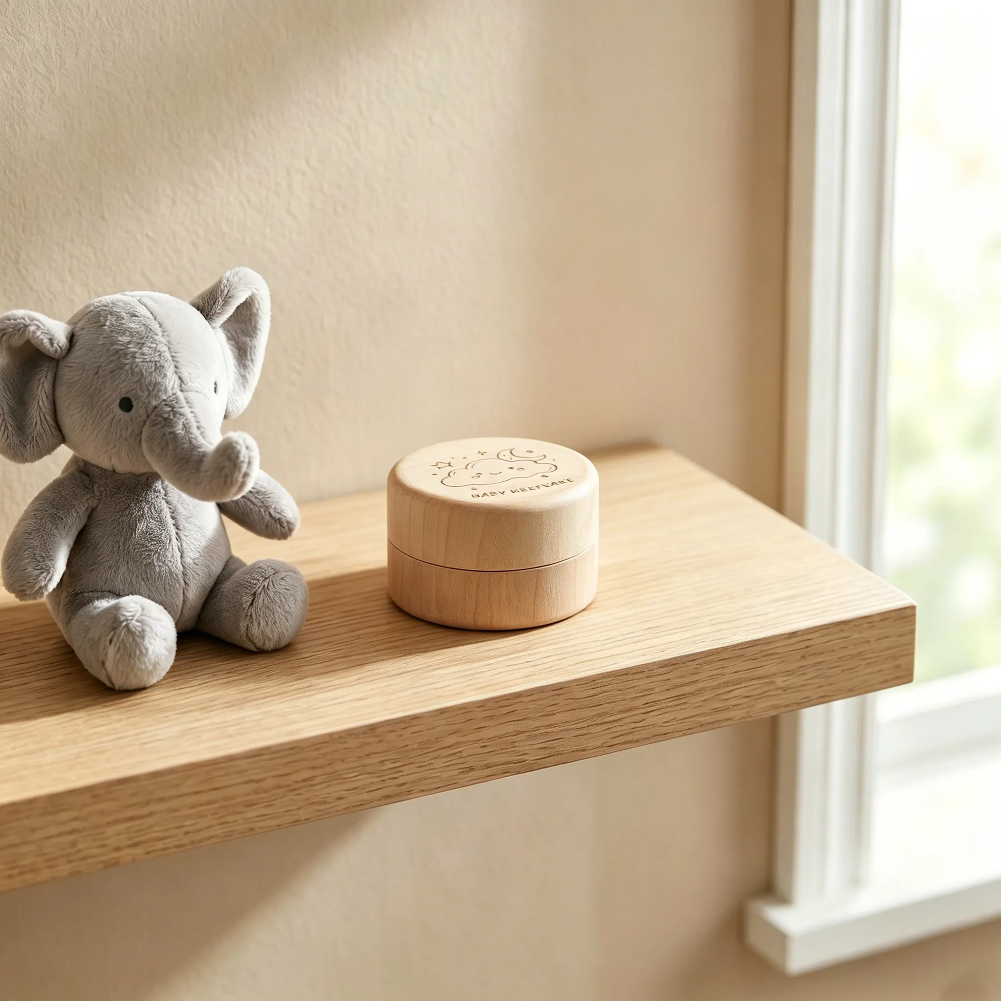 Wooden Tooth Fairy Box for Baby’s First Lost Tooth & Hair – 2 Inch Keepsake Storage Organizer