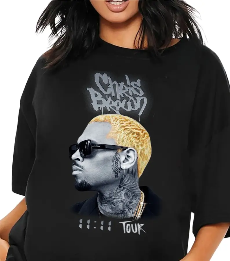 2024 Chris Brown 11:11 Tour  Chris Breezy Graphic  Chris Brown Concert Group shirt