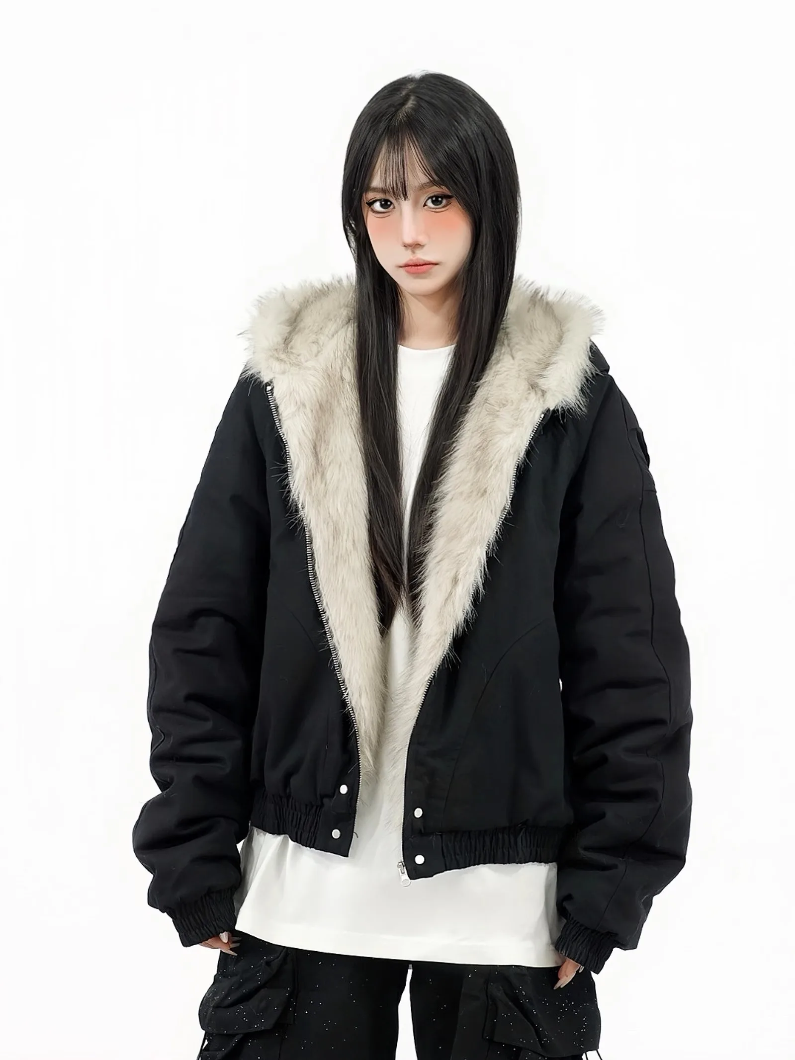 

Зимняя куртка Amoeba Thiened Fce с капюшоном и меховым воротником, унисекс, из хлопка, для работы и повседневной носки