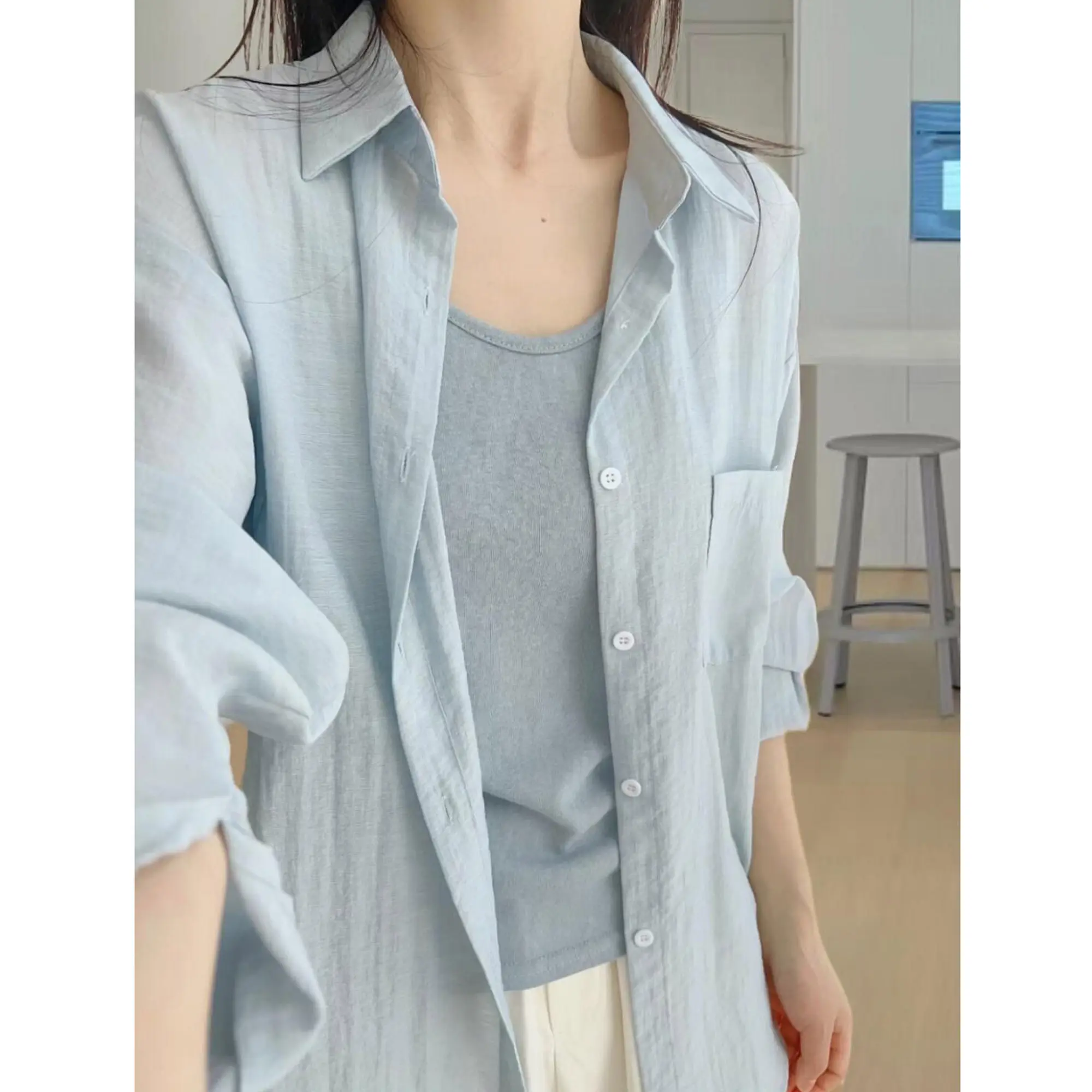 Summer 2026 Women's Fashion Casual Sun Protection Shirt And Strap Two-Piece Set Elegant Style Small Size Friendly Leisure Wear