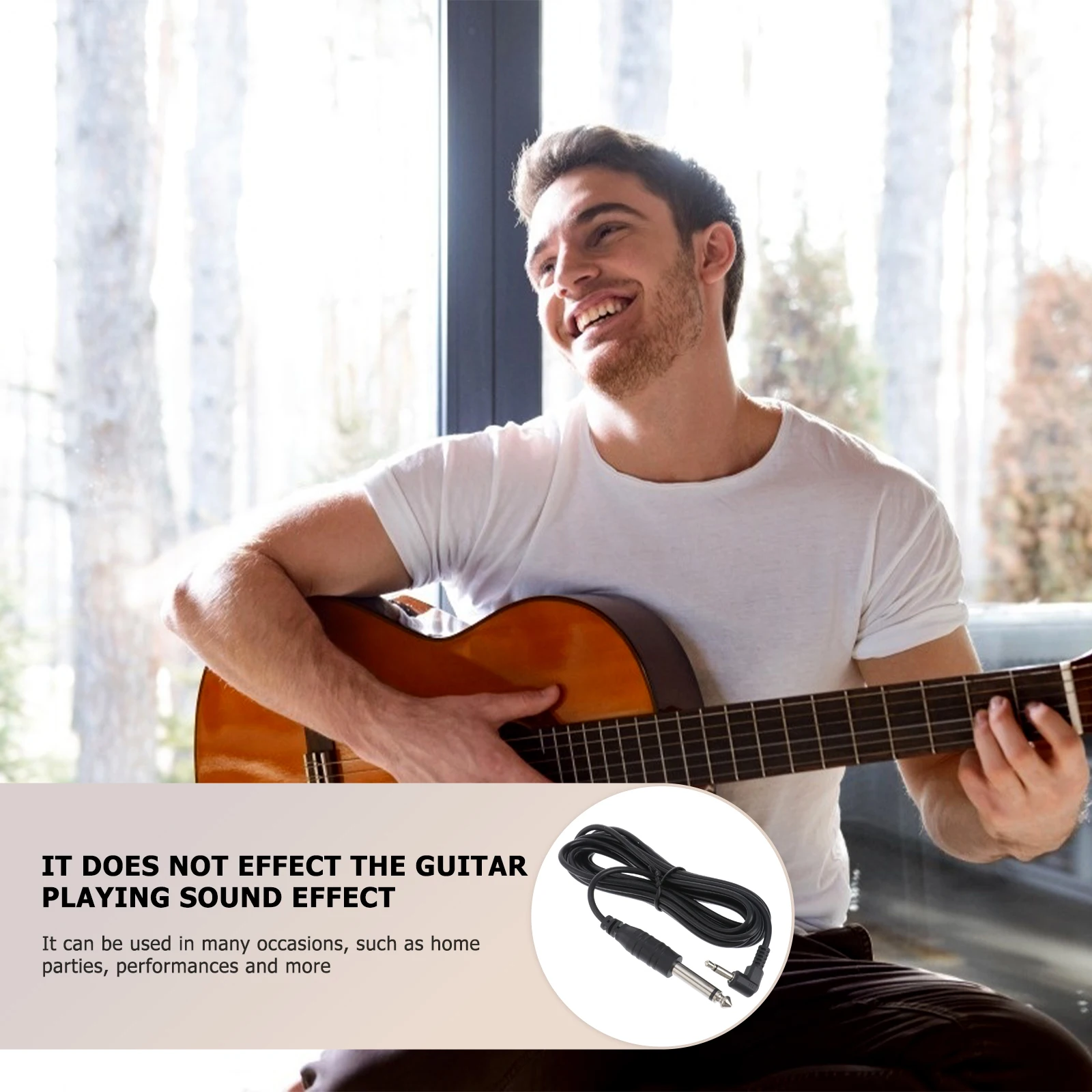 

3M Black Wire 3.5mm to 6.35mm Cable Guitar Bass Microphone Speaker Amplifier Computer Tin Plated Copper Strong Transmission