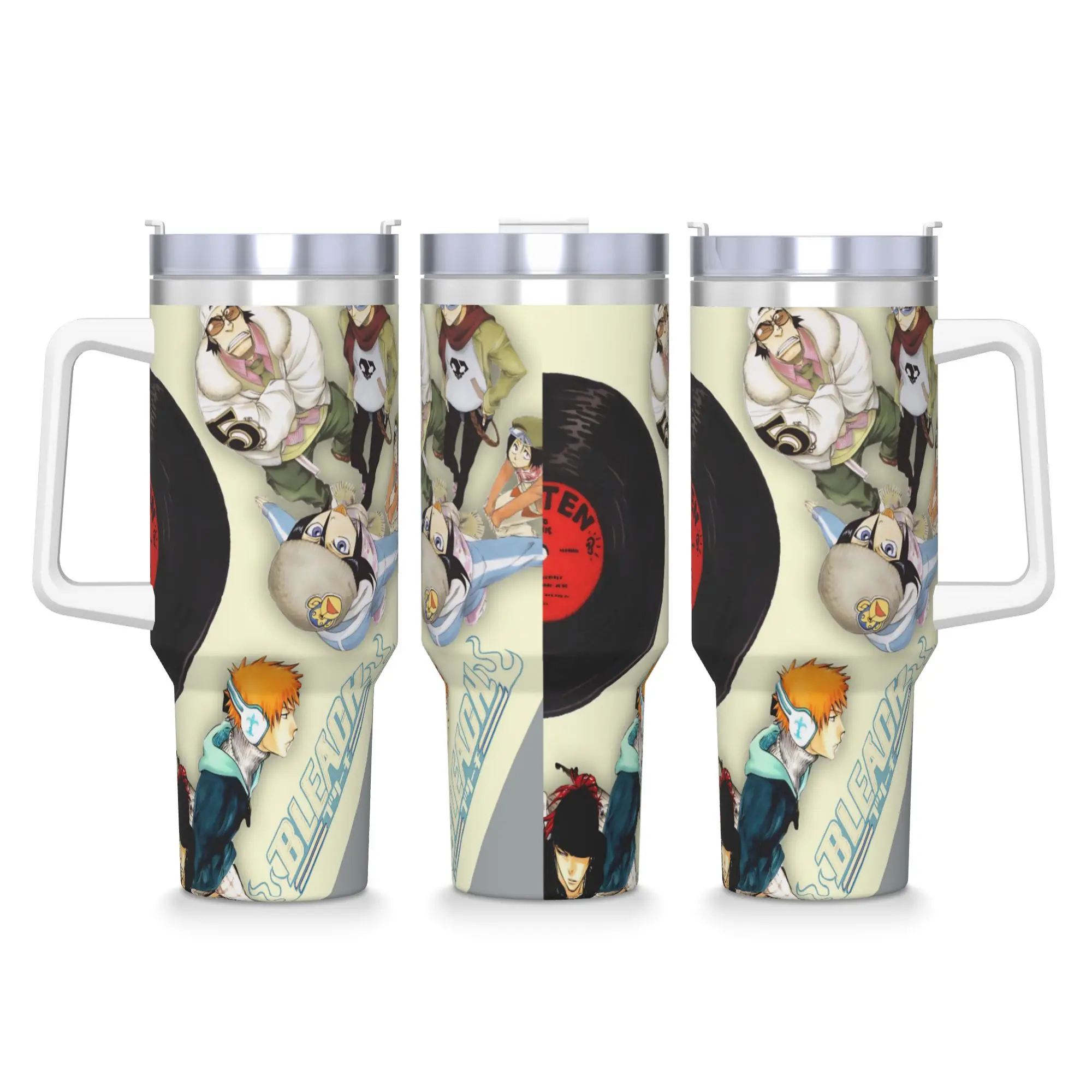 

Стакан из нержавеющей стали BLEACH Аниме Ичиго Автомобильные кружки с соломинкой Кемпинг Горячие напитки Бутылка для воды Сохраняет тепло 40 унций Кофейная кружка