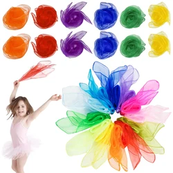 Six Color Silk Scarf Party Favors Stage Performance Props Children ThanksgivingFestival Gathering Game Handkerchief Gifts TMZ