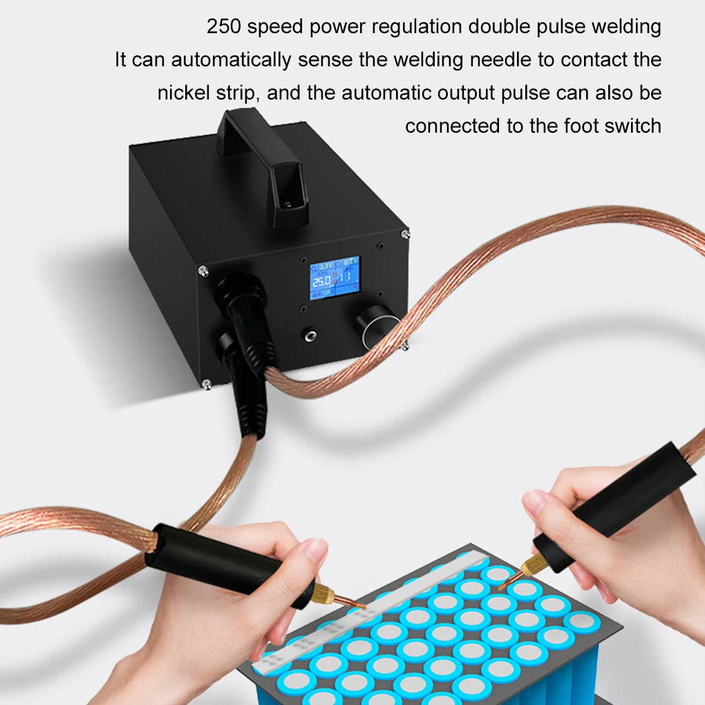 Portable Spots Welding Machine Double Capacitors Energy Storage Dual-pulse Welding 0.3mm Nickel Sheet 18650 Battery Spot Welder