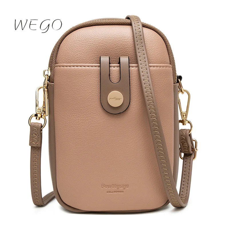 

2023 New Small Satchel Embroidered Thread Vertical Zipper Buckle Mini PU Shoulder Messenger Bag Purse