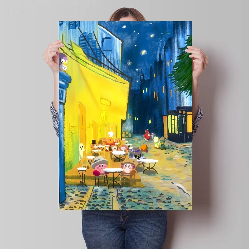 Pokemon Anime Van Gogh Museum Figures Pikachu Watercolor Painting Canvas Posters and Prints Wall Art Picture for Living Room