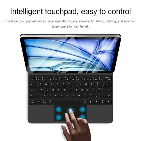 Magic Keyboard Folio för nya iPad Air 13 tum M2 2024 Magnetiskt fodral för iPad Pro 12.9 6:e 2018-2022 Pekplatta med bakgrundsbelysning och tangentbord 10 best sales iPad Pro-tangentbord - №10