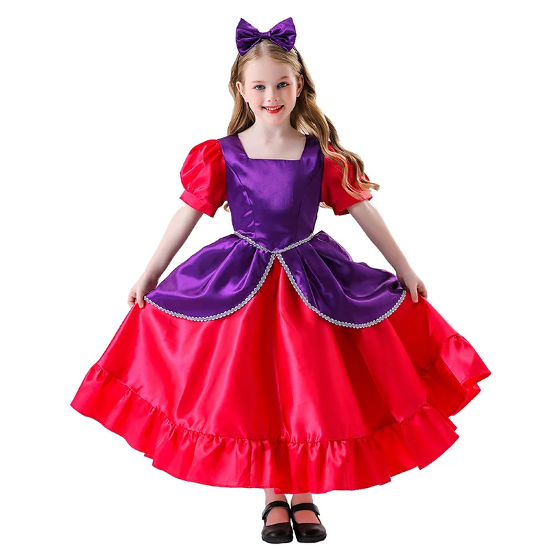 

New Women's loween Costume Long Purple Princ Dr Retro Court Sle Parent-Child Matching Outfit Ele Gown