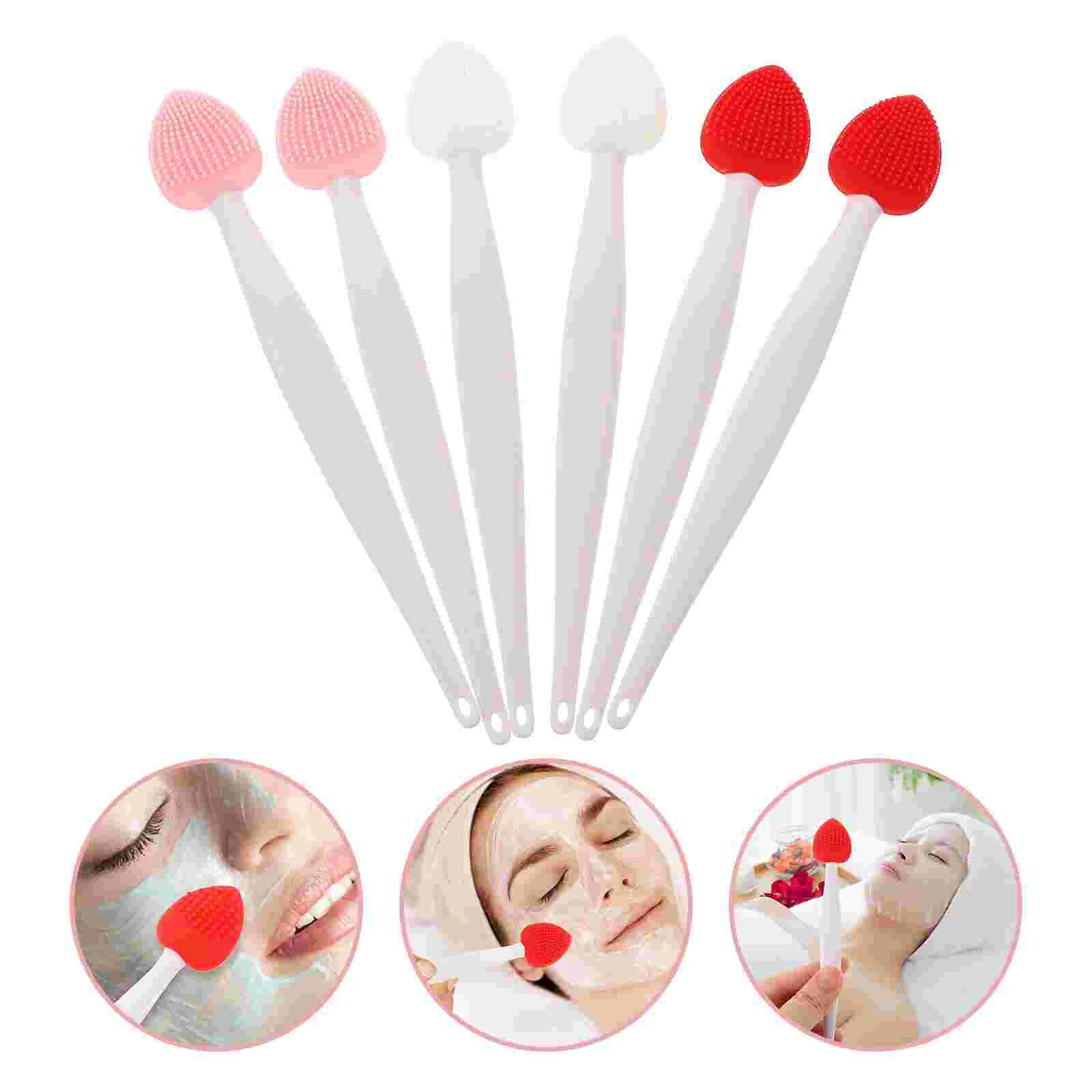 6 pçs purificador de limpeza amor silicone escova de limpeza ferramenta de beleza limpador de nariz 6 pçs lábio