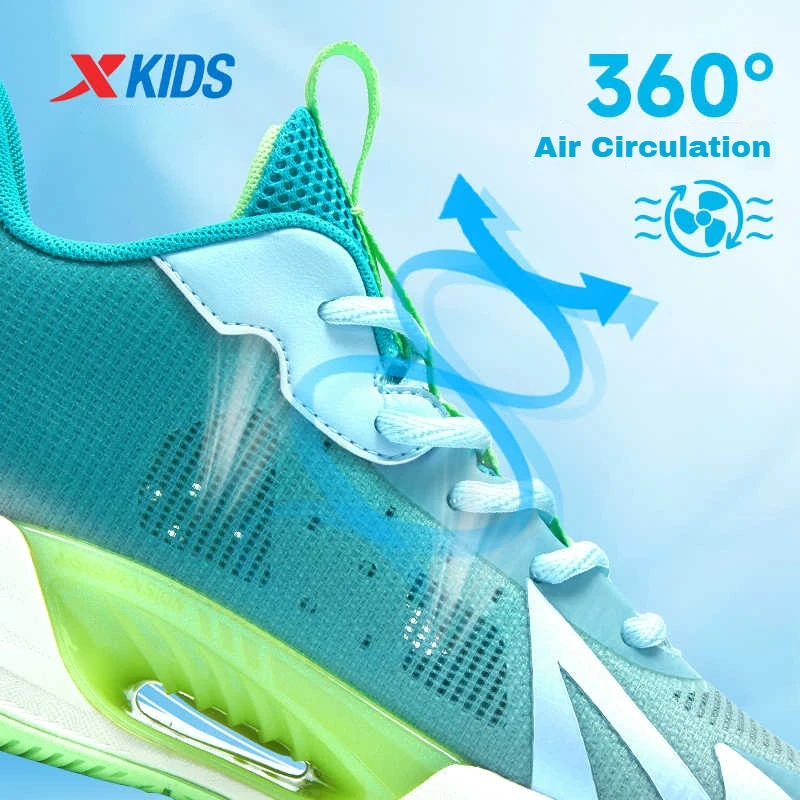 Xtep Children's Basketball Shoes 2025 Spring Soft Sole Lightweight Shock-Absorption Stability Sneaker For Boys 675215129162