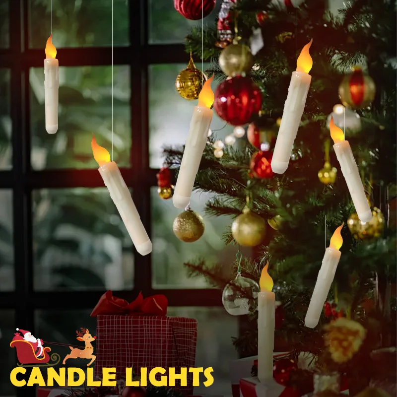 Magical Floating LED Candles Floating Candles with Wand Remote Control Electronic Candle Christmas Halloween Party Decoration