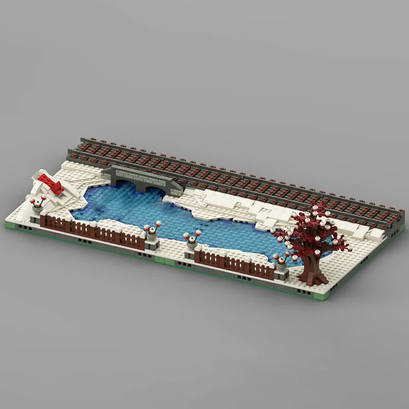 

1478PCS MOC Creative Christmas Frozen Winter Lake MILS Module Model Architecture Building Block Diy Kids Puzzle Bricks Toys Gift