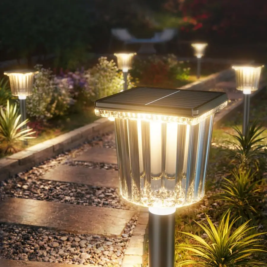 

Bright Solar Pathway Lights Outdoor Powered 8 Pack,Adjustable WarmampCool White,Waterproof IP65 Solar Garden Decor Landscape Lig