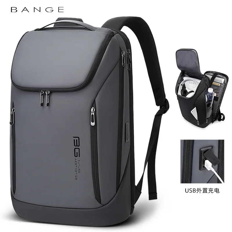 BANGE Backpack Men\'s 15.6-inch Business Backpack Large Capacity Laptop Backpack