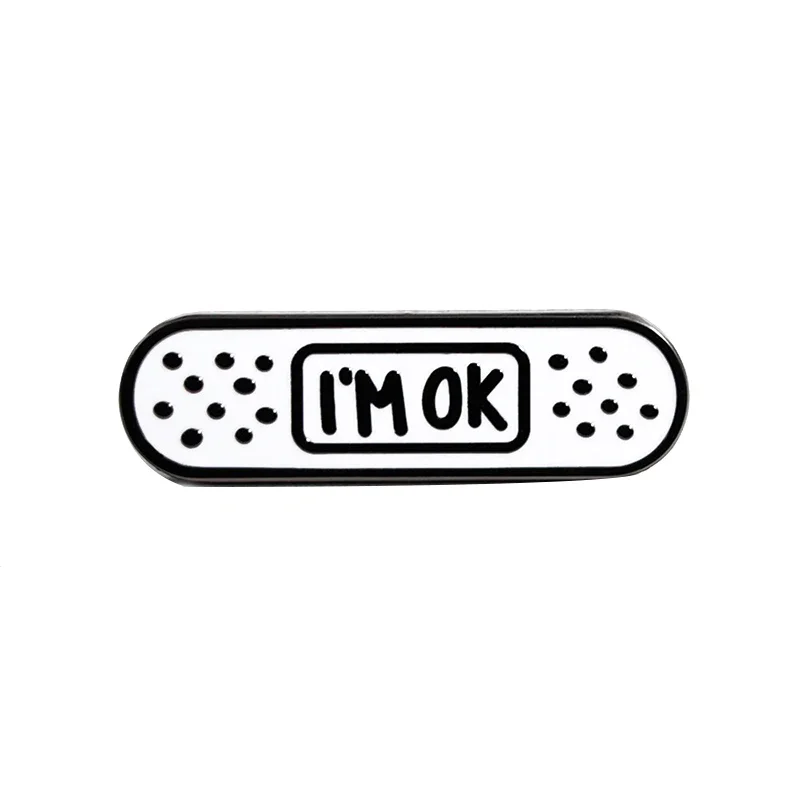 أنا موافق الفرقة المعونة المينا بروش لطيف الرعاية الذاتية دبوس الصحة العقلية تحت عنوان هدية شارة التبعي