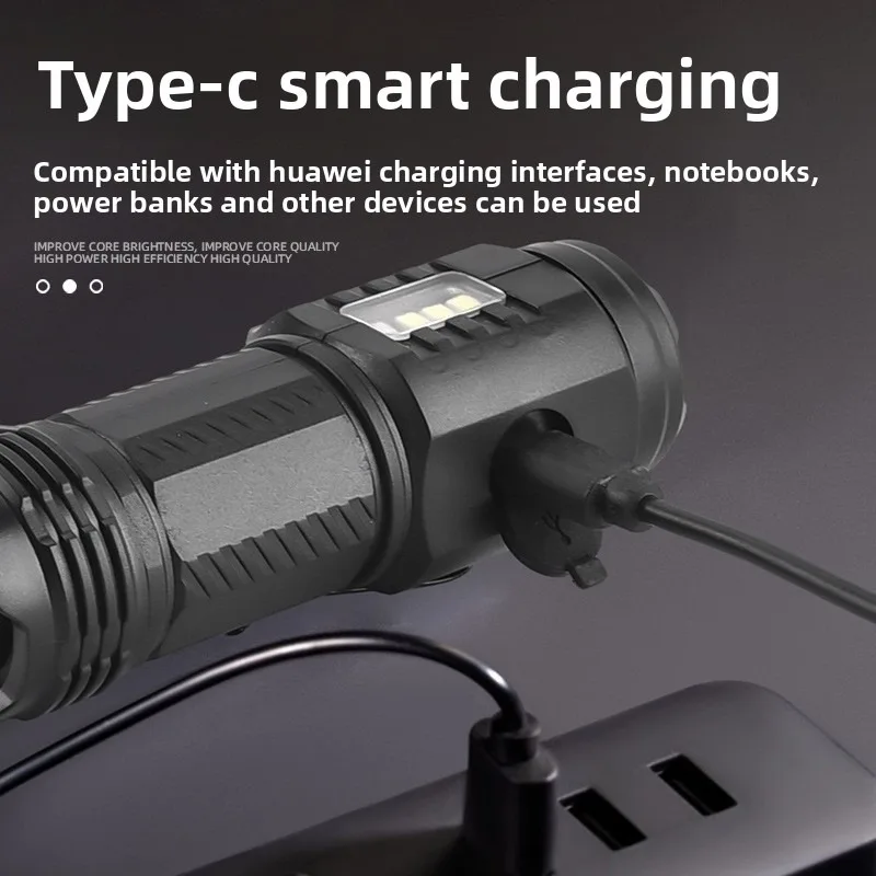 Mini 3-Eye LED Flashlight, Super Bright Laser Cannon, Portable Camping Light with Strong Magnet & Pen Clip, Small Torch