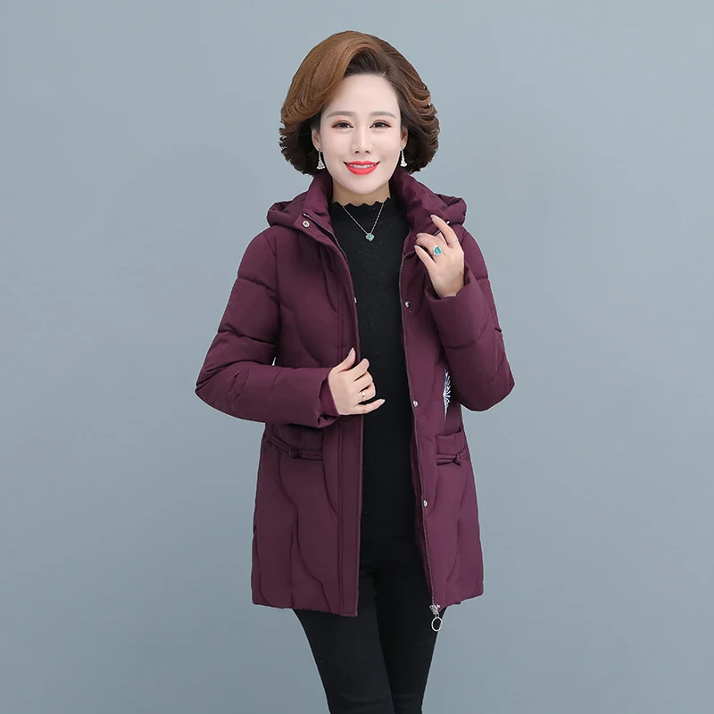 Inverno para baixo acolchoado jaqueta feminina outerwear moda meados de comprimento grosso casaco parka 2022 novo solto quente com capuz para baixo algodão jaqueta