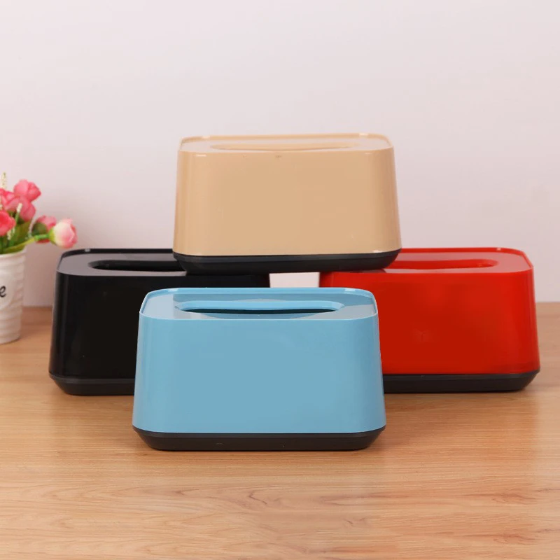 1Pc Plastic Tissue BoxTable Organizer Kitchen Bedroom Square Storage Box Paper Towel Dispenser Modern Home Napkin Organizer