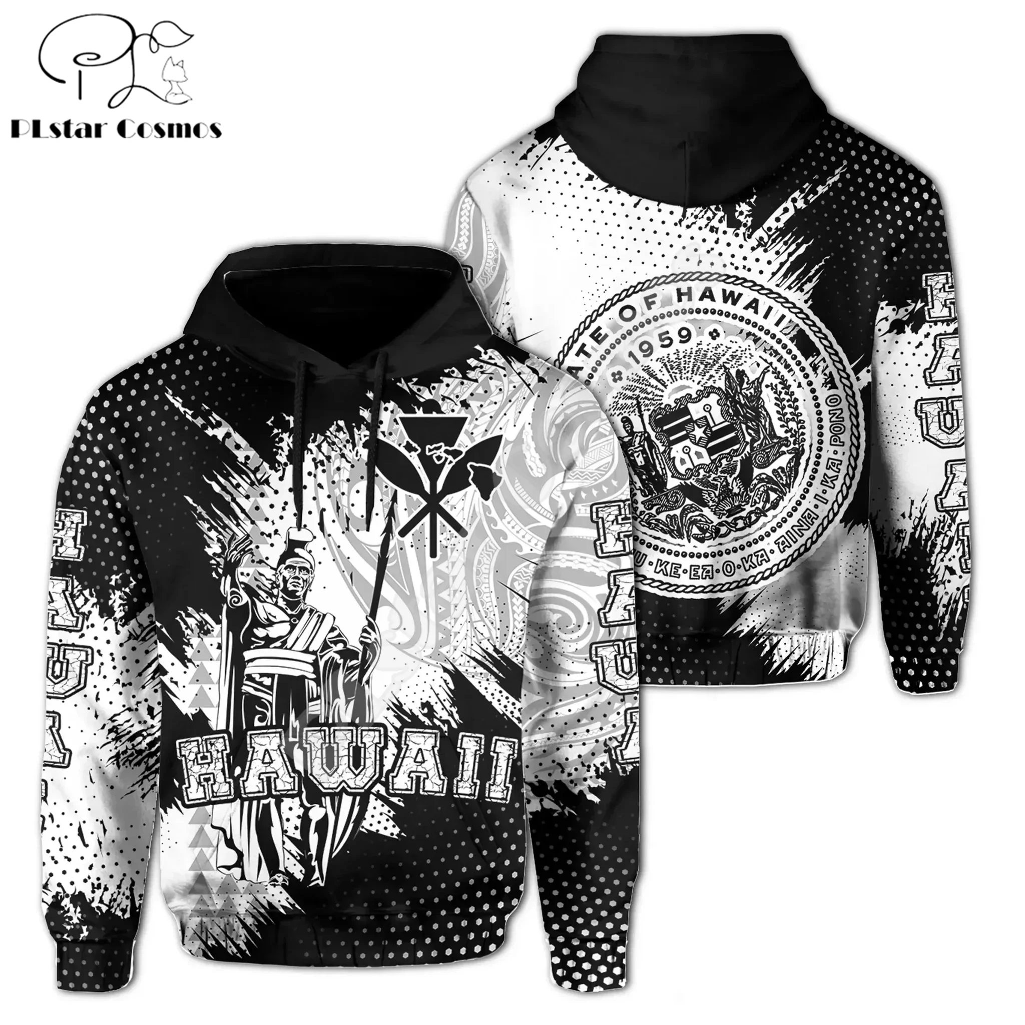 

Polynesian Hawaii Kanaka King Country Flag Tribe Hawaiian Vintage Tattoo Retro 3DPrint Pullover Harajuku Casual Hoodies Jacket A