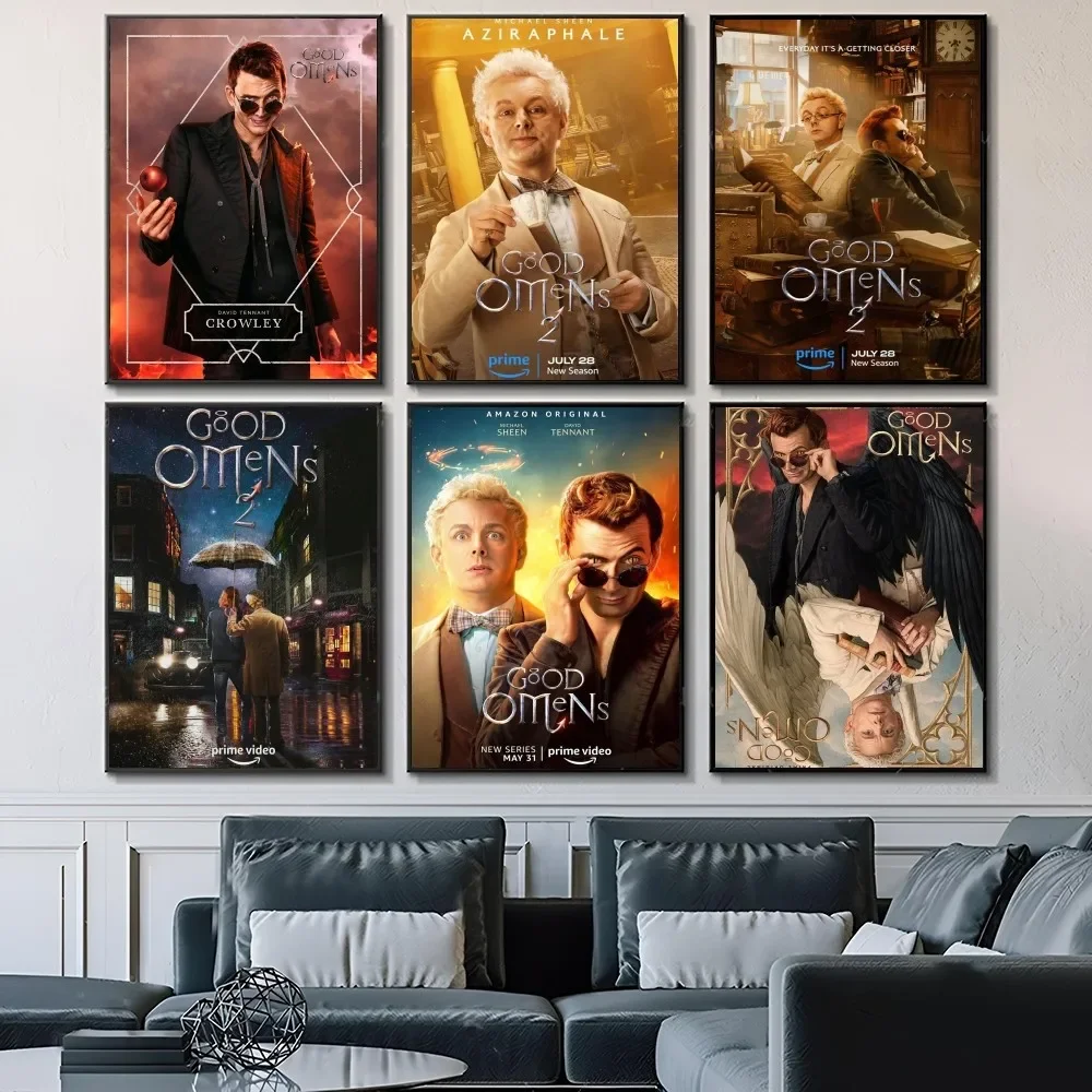 1pc British TV Drama Good Omens Poster Paper Print Home Bedroom Entrance Bar Cafe Art Painting Decoration