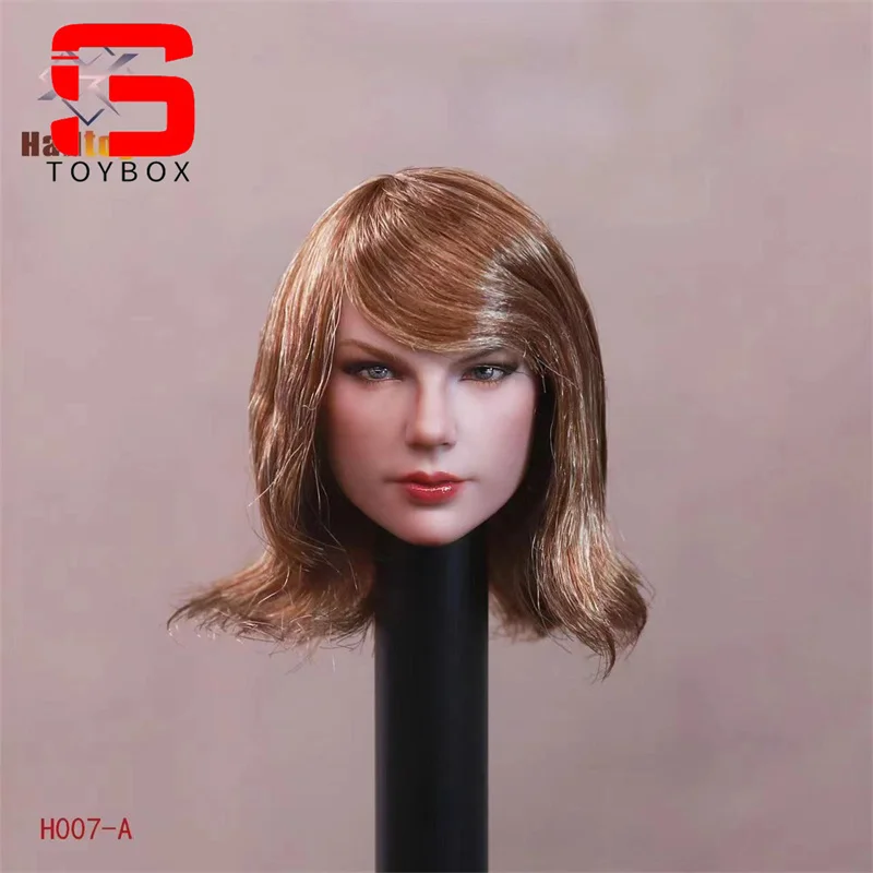 HaHtoys-American Singer Taylor Head Sculpt, transplante de cabelo, modelo de escultura, Fit 12 ''Soldier, Body Action Figure, H007 1:6