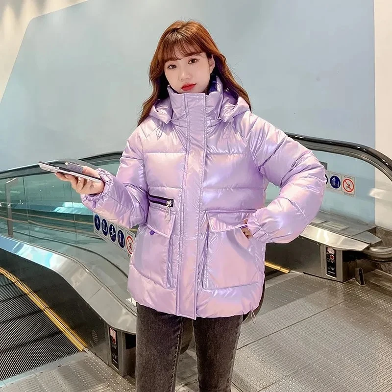 Winter Eiderdown Cotton-Padded Jacket Comfortable Coat Long Stand Collar Thickened Loose Wild Women's Warm Fashion Outcoat