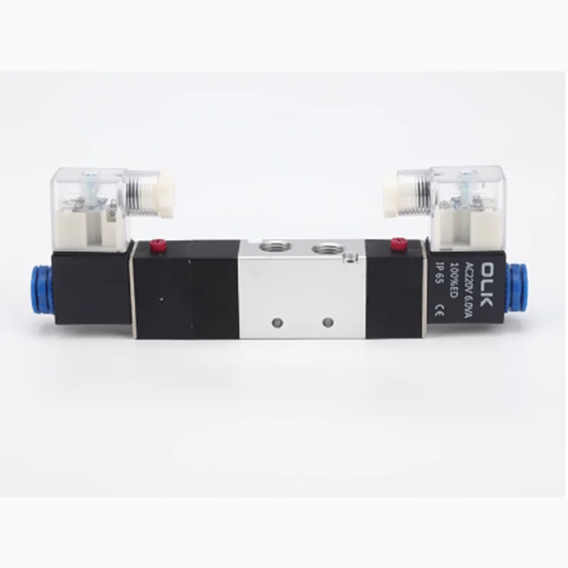 Electromagnetic valve 4V230C/E/P-08-06 1/4'' Ports 3 Position 5 Way Air Solenoid Valve Central Closed cylinder control valve OEM