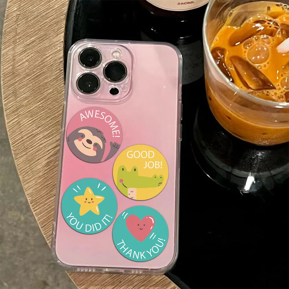 500PCSins Inspirational Cartoon Cute Animal Adhesive Sticker Stationery Sealing Label