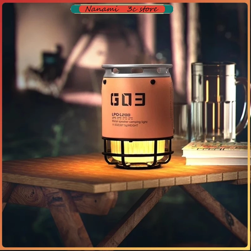 

X-ZHIYI Bluetooth аудио уличный портативный атмосферный светильник для кемпинга персональный металлический беспроводной Bluetooth-динамик RGB сабвуфер подарок