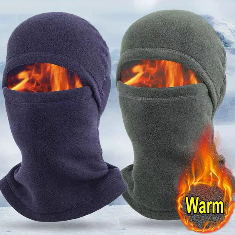 Winter Polar Coral Hat Fleece Balaclava Men Face Mask Neck Warmer Beanies Thermal Head Cover Tactical Military Sports Scarf Caps