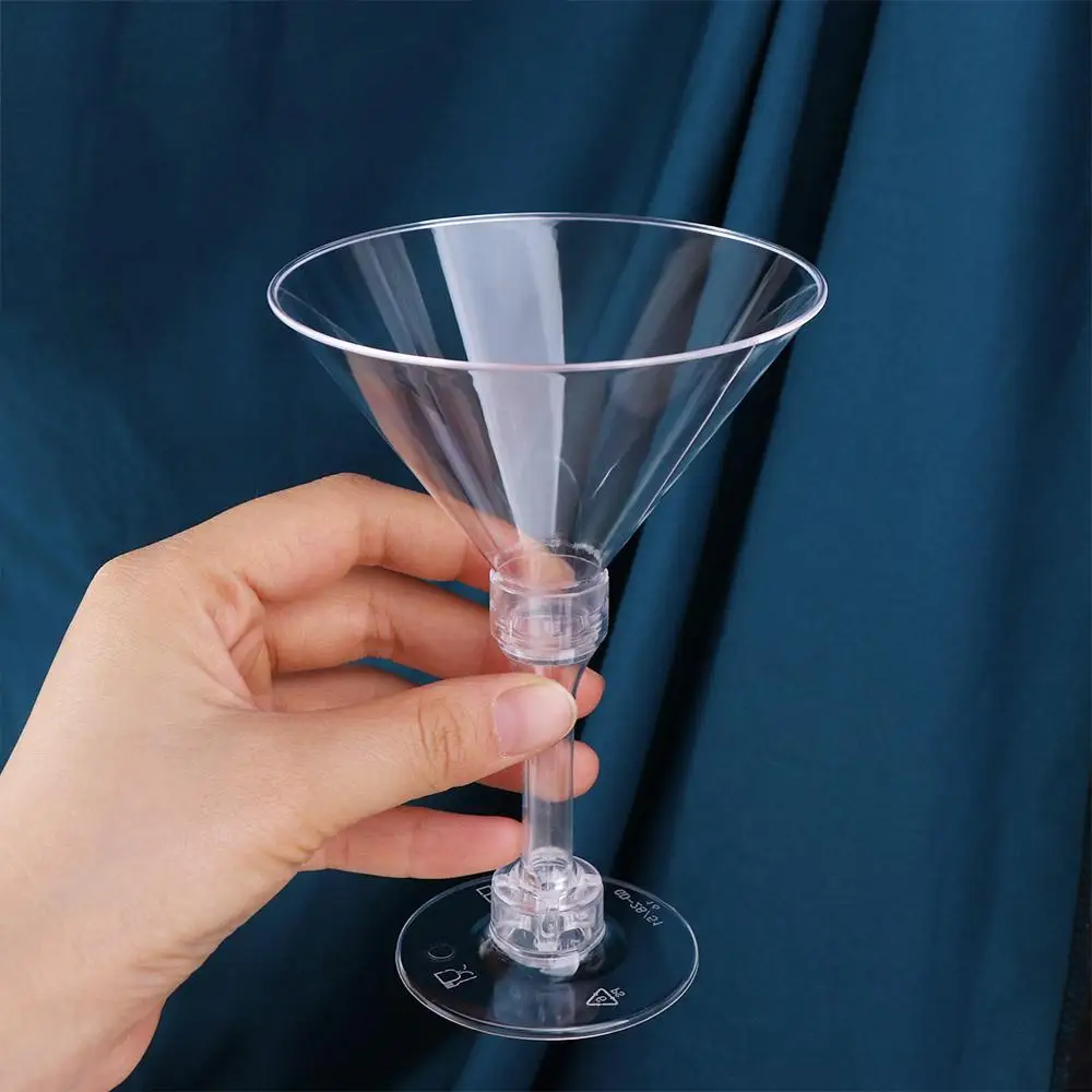 

20 Pcs Bar Accessory Clear Plastic Margarita Glasses Unbreakable 5 Oz Disposable Wine Glass Drinking Cup Goblet Champagne