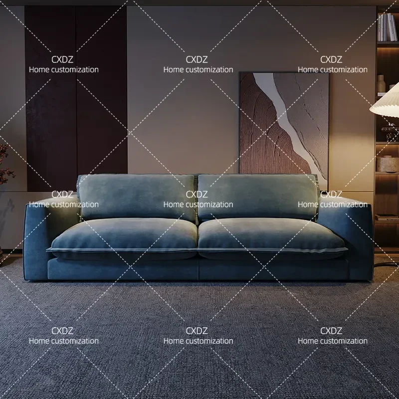 Italian light luxury technology fabric sofa small apartment living room household straight row sofa simple modern fabric sofa