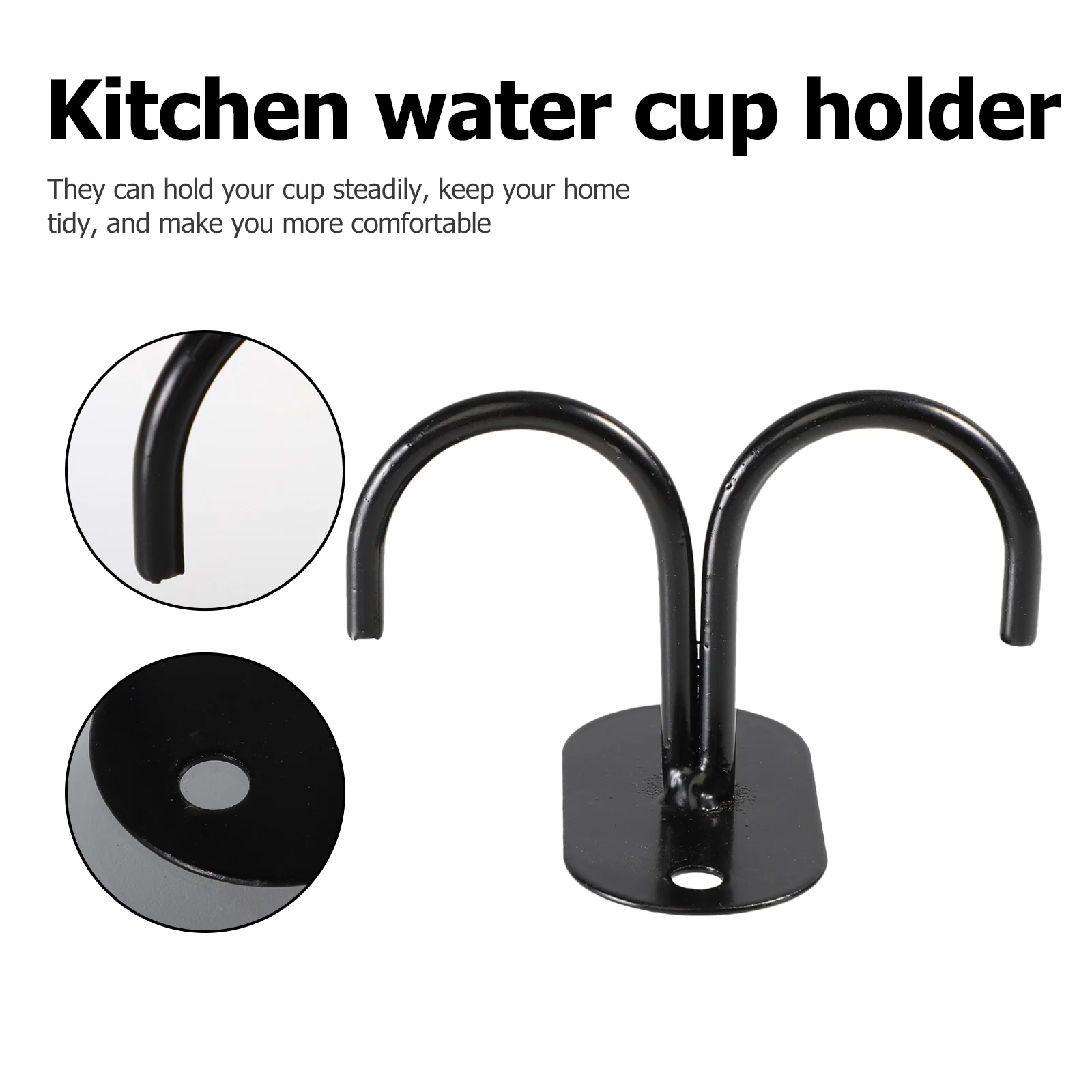 4pcs Kitchen Holder Hooks Mug Hanging Racks Coffee Holders Drying Hooks Storage Organizers Home Decor Iron Mug Racks Under