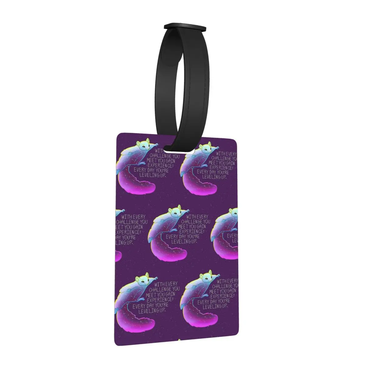 

Багажные бирки «Every Day You're Leveling Up» с летающей космической белкой, милые багажные бирки для путешествий, держатель этикетки с идентификационным именем, адрес