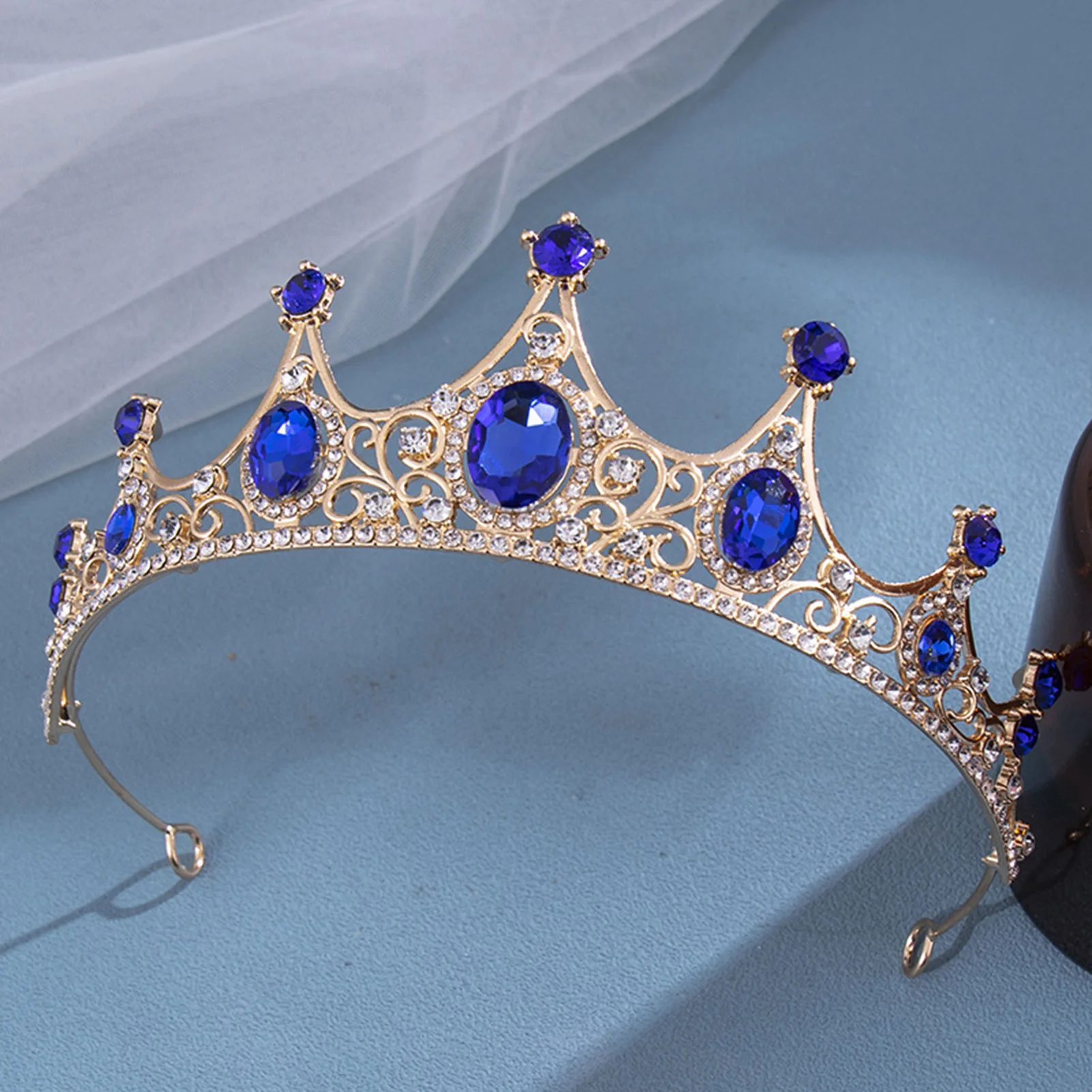 Rhinestone Tiaras and Crown Metal Headpiece for Wedding Party Costume Stage Events Festival Fashion Hair Jewelry Ornaments view 5