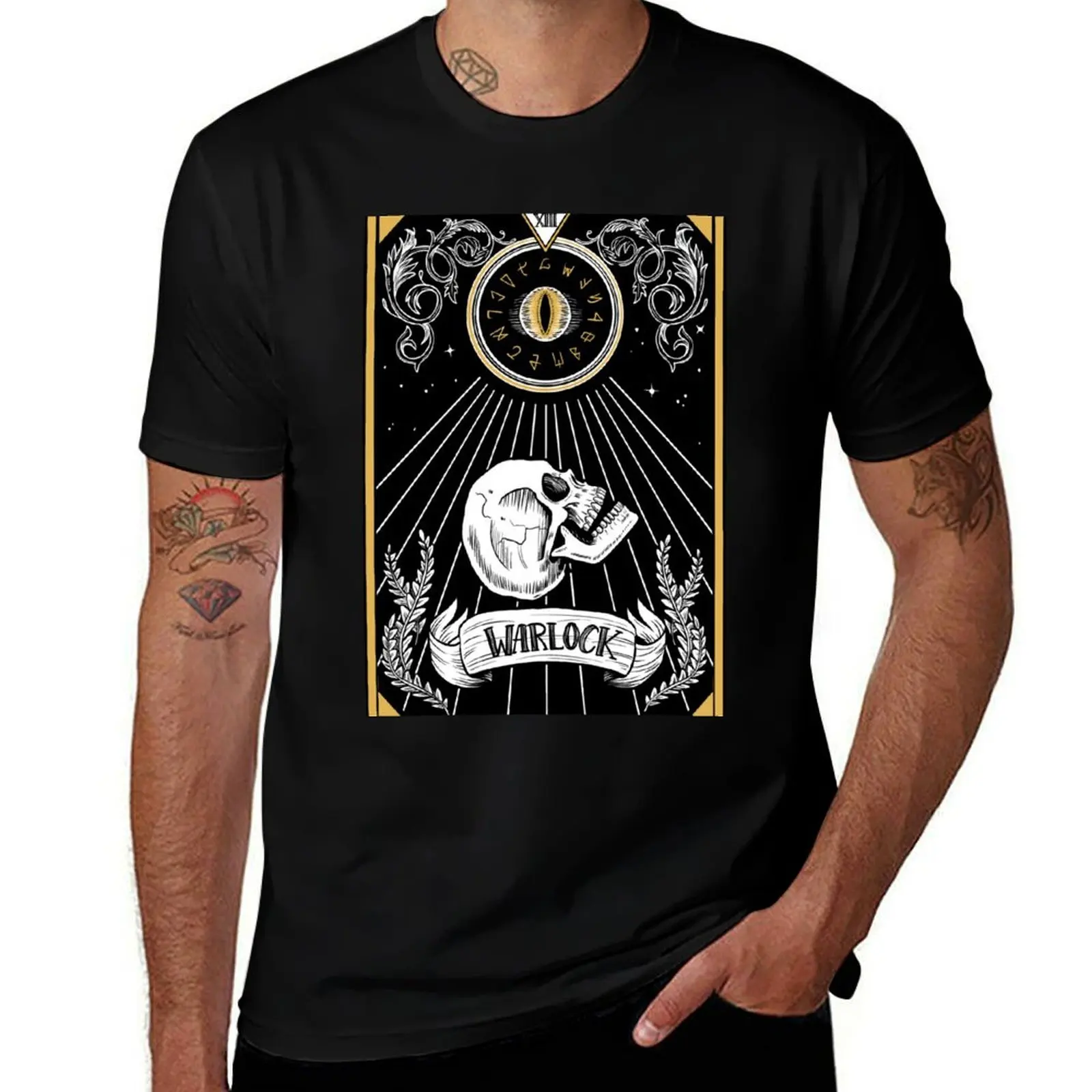 D&D Warlock Tarot T-Shirt t shirts for man slim fit T-Shirt