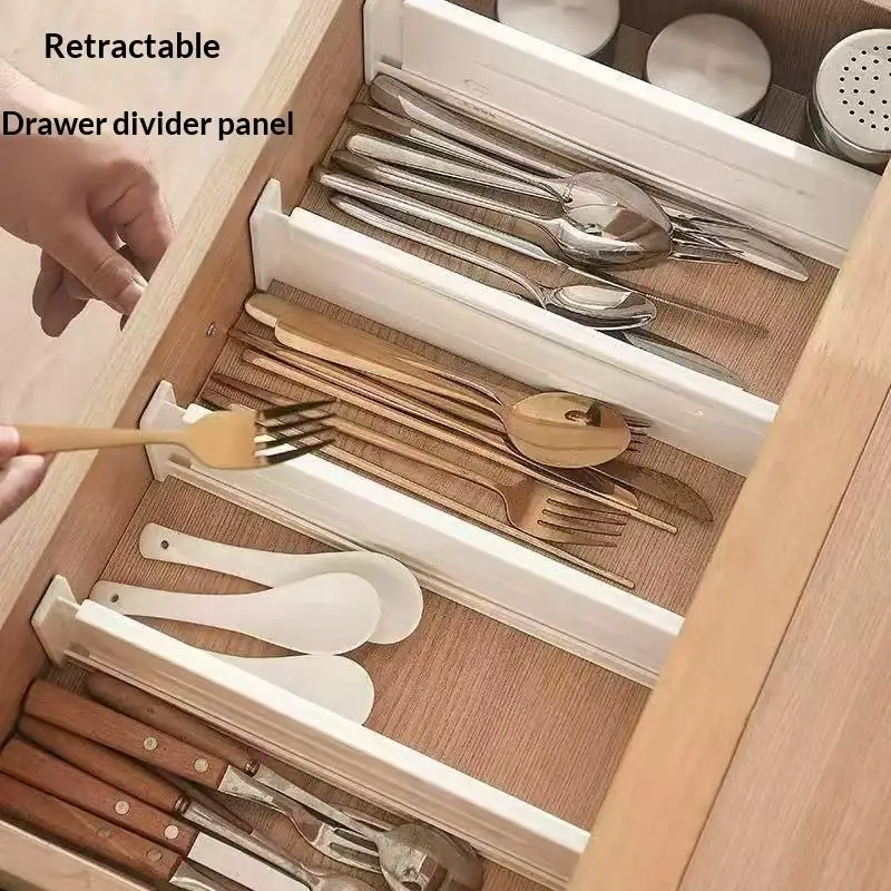 5Pcs Adjustable Expandable Plastic Drawer Divider Set No Drill For Deep Shallow Drawers Underwear Kitchen StorageBH-ELEVEN