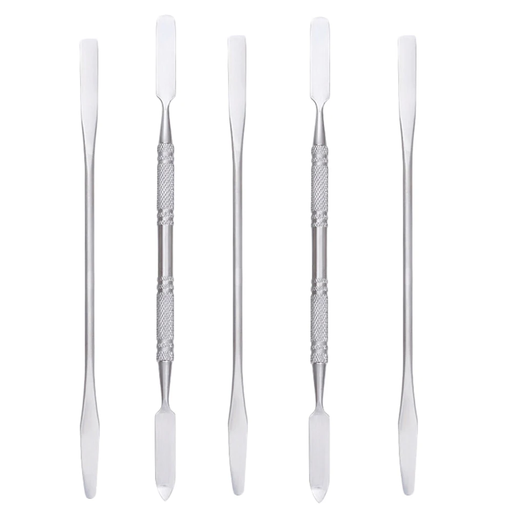 

5 Stainless Steel Toning Sticks Professional Metal Spatulas for Scar Mixing Tools Nail Makeup Manicure Accessories