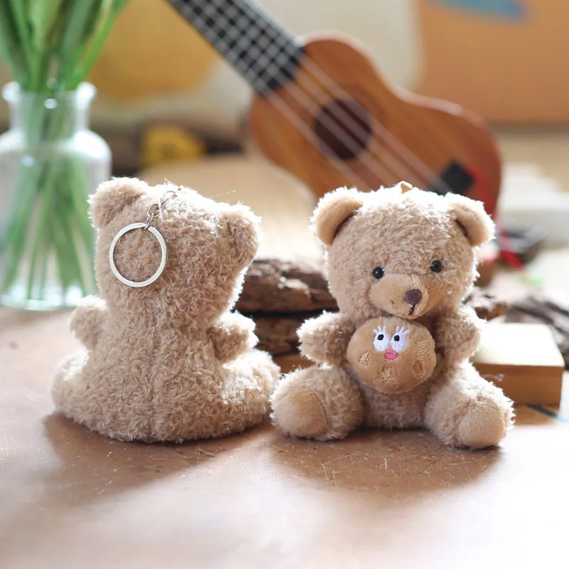 Cute Biscuit Little Bear Plush Pendant Plush Toy Bag Accessories Keychain Pendant Bag Car Hangings Ornaments Children's Gifts