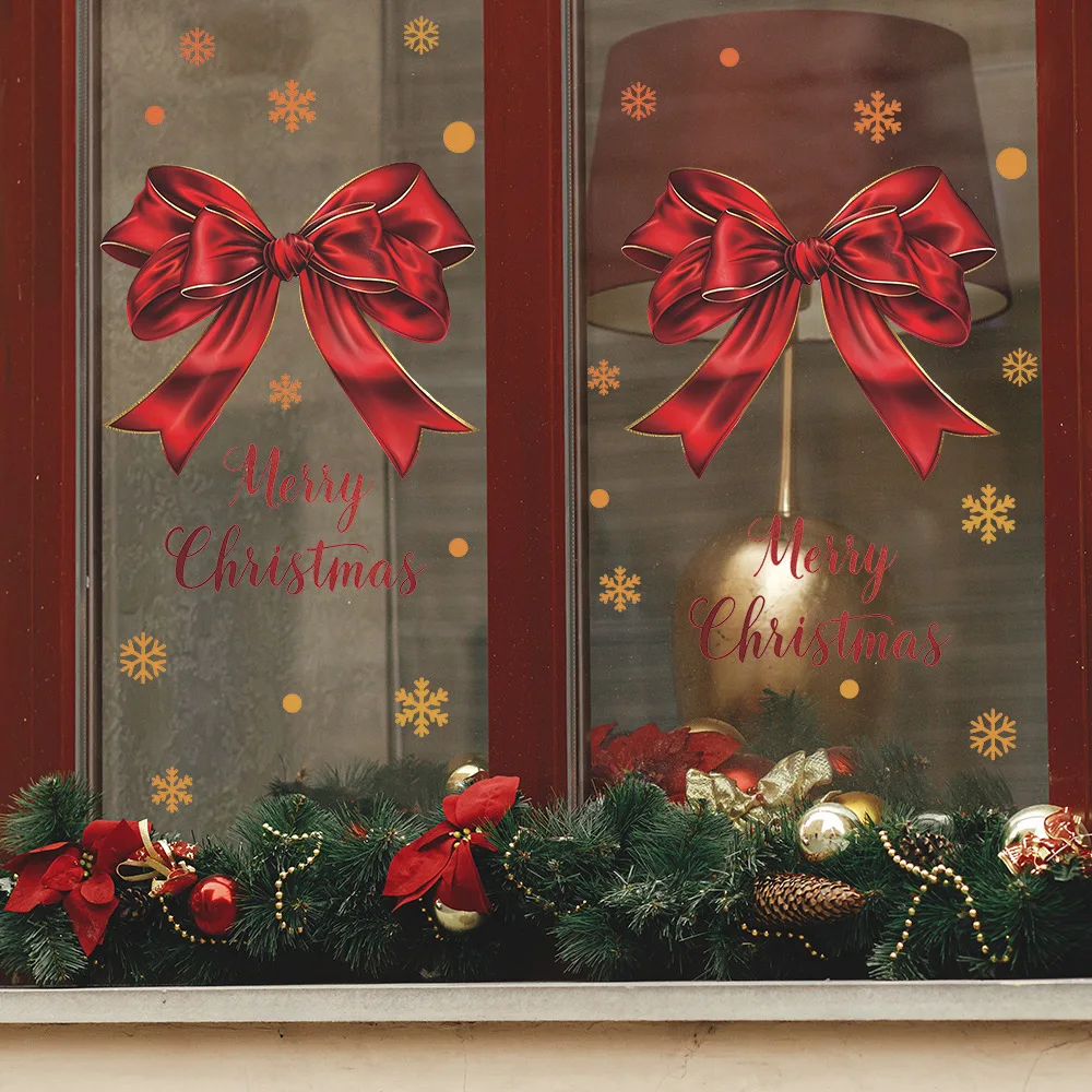Merry Christmas Window Stickers Wall Sticker Xmas Decals Christmas Decorations For Home Shopping Mall Store Office Window