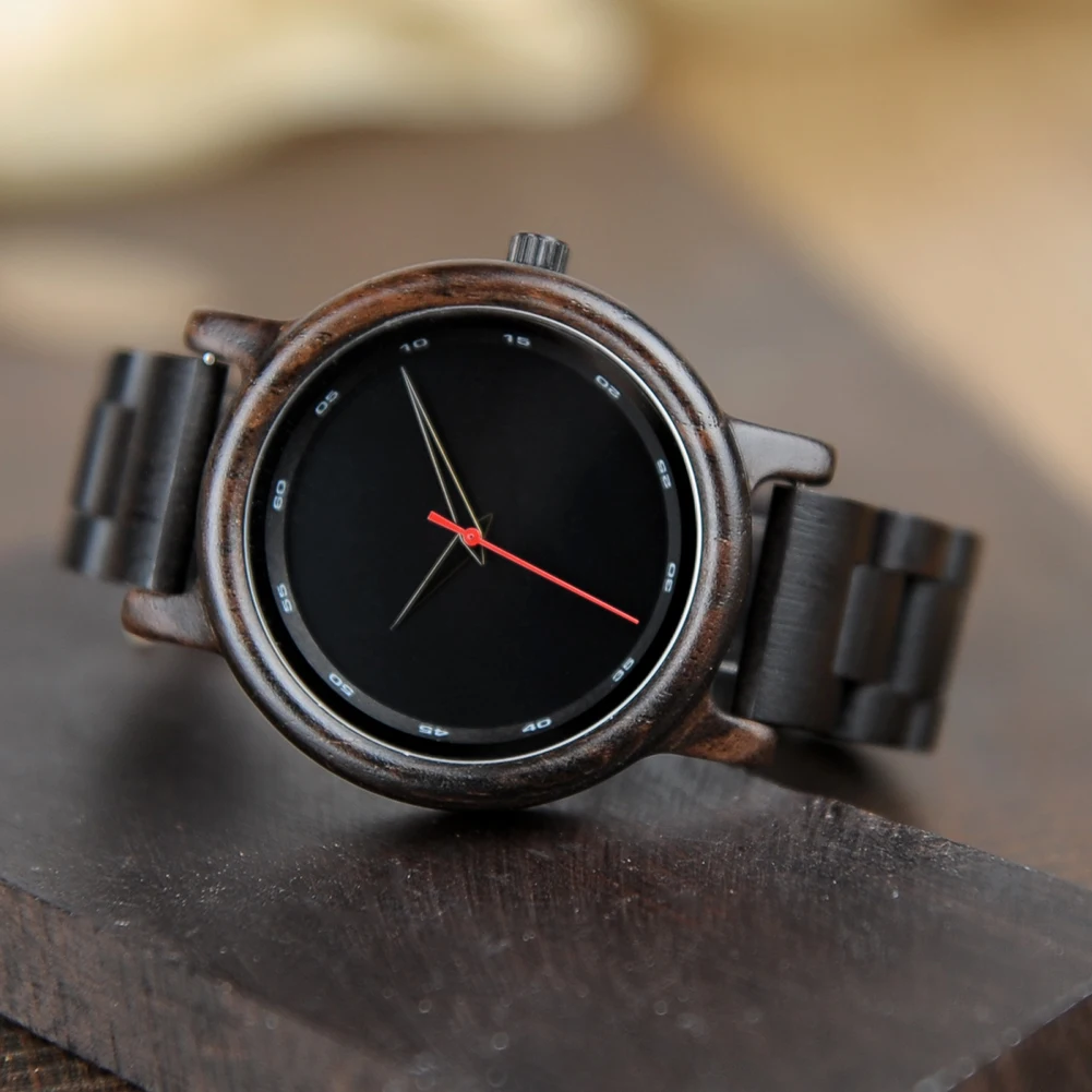 BOBO BIRD Wood Watch uomo donna ebano orologio da polso minimalista movimento giapponese orologio al quarzo Relogio Masculino orologi personalizzati