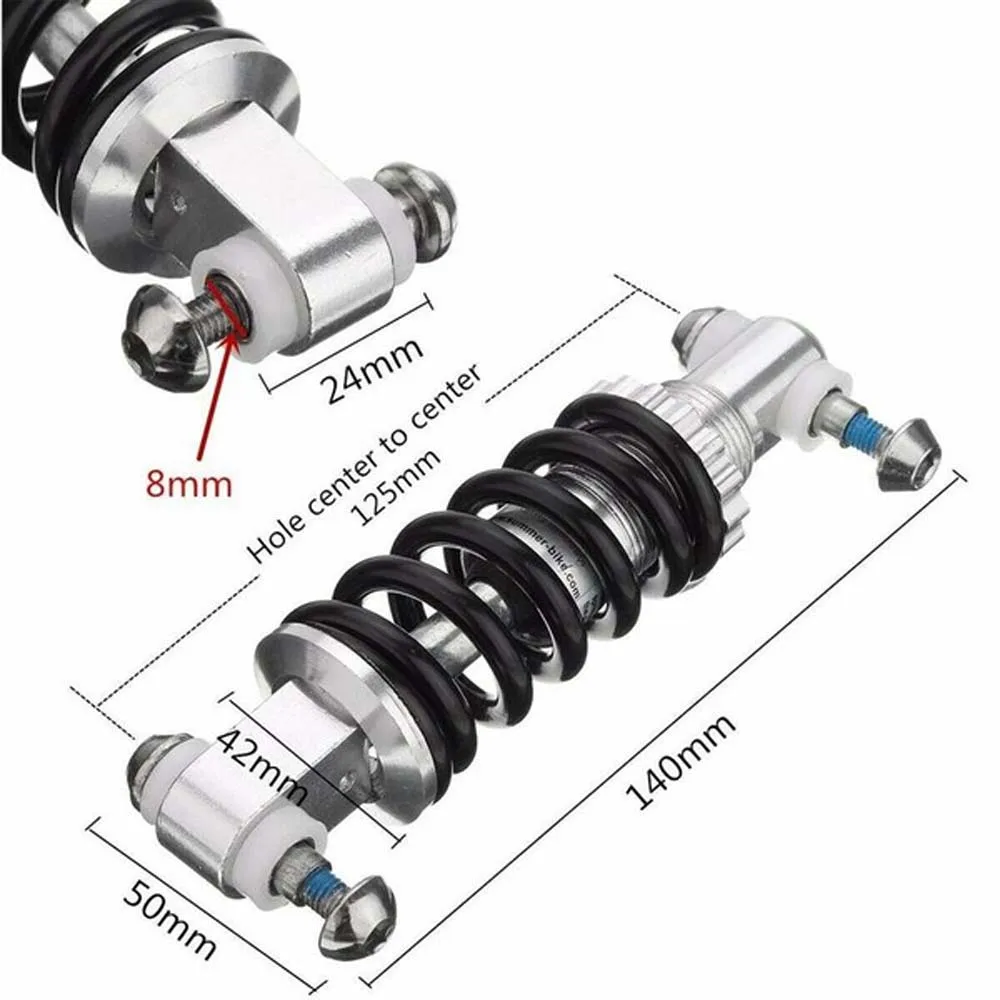 Piezas de bicicleta duraderas de 100-150mm, suspensión trasera para bicicleta de montaña, amortiguador trasero, resorte de suspensión