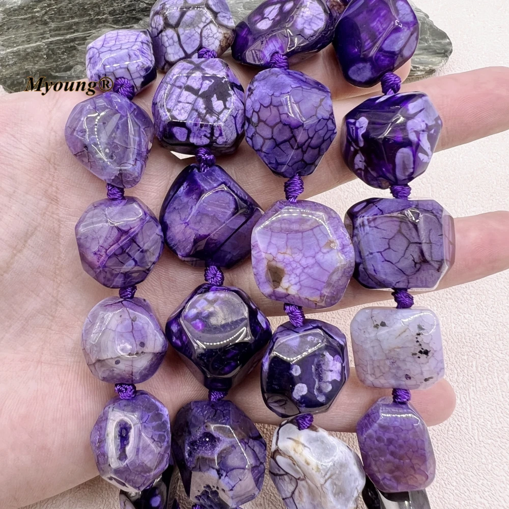 Multicolor Irregular Large Dragon Veins Agates Stone Cutting Nugget Beads For DIY Jewelry Making MY230663