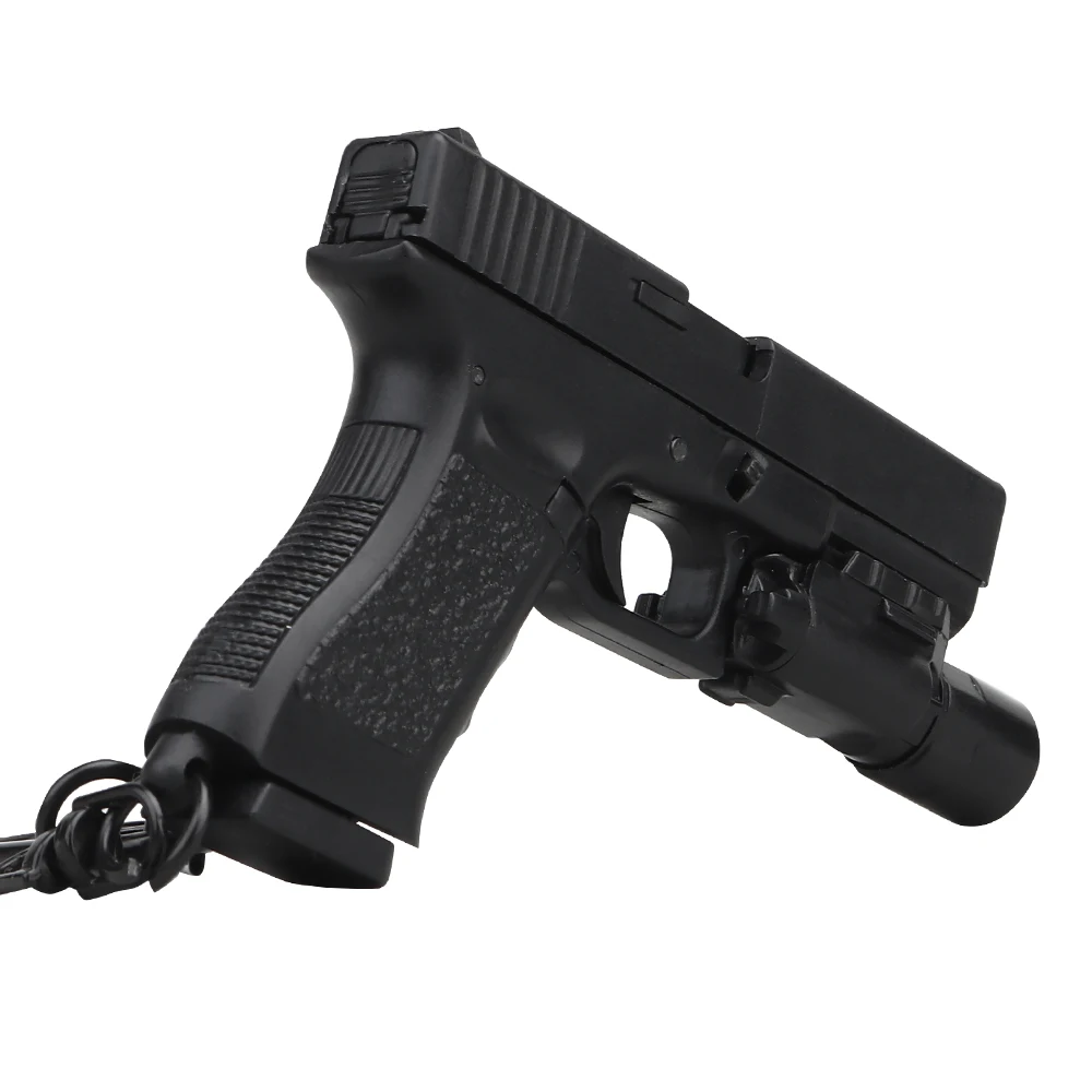 Glock G17-Black Mini Gun Keychain 1:4 Miniature Gun Shape Pistol Keyring Pendant Ornament Gift for Army Fan Model Collection