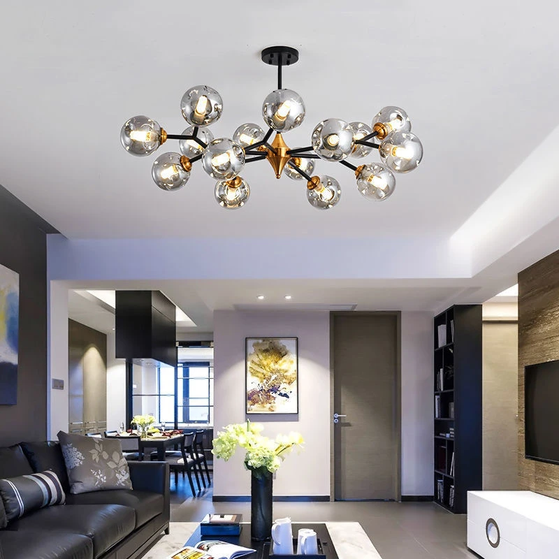 

Chandeliers Vintage Luxury Glass Bubble Light For Dining Room Kitchen Living Room Bedroom Indoor Farmhouse Light Fixture