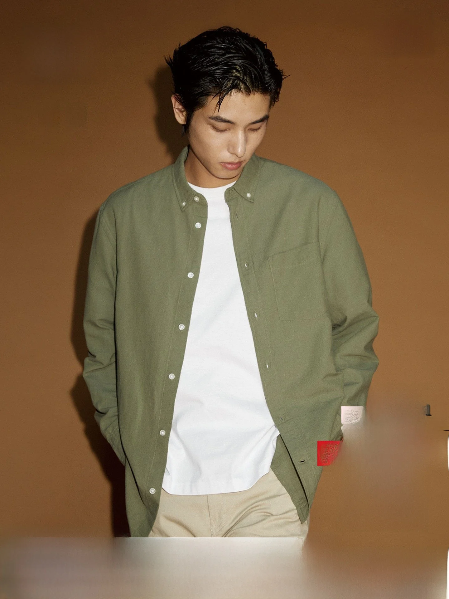 

Мужской зимний кардиган HM из ткани «Оксфорд»: универсальный, повседневный, удлиненный, свободного кроя