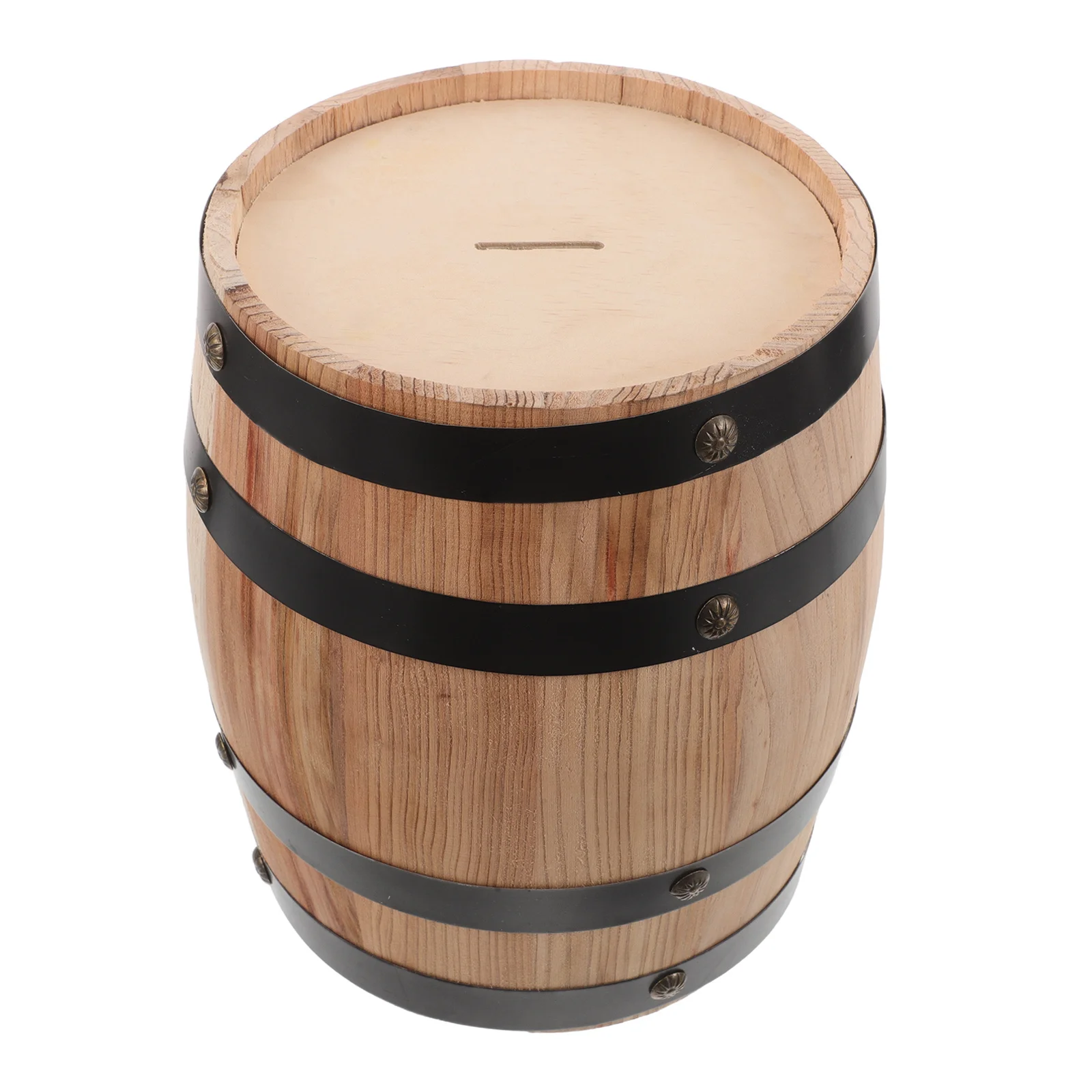 

Vintage Style Wooden Coin Bank Handmade from Large Rustic Piggy Bank for Desktop Study Or Living Room Decorative Use