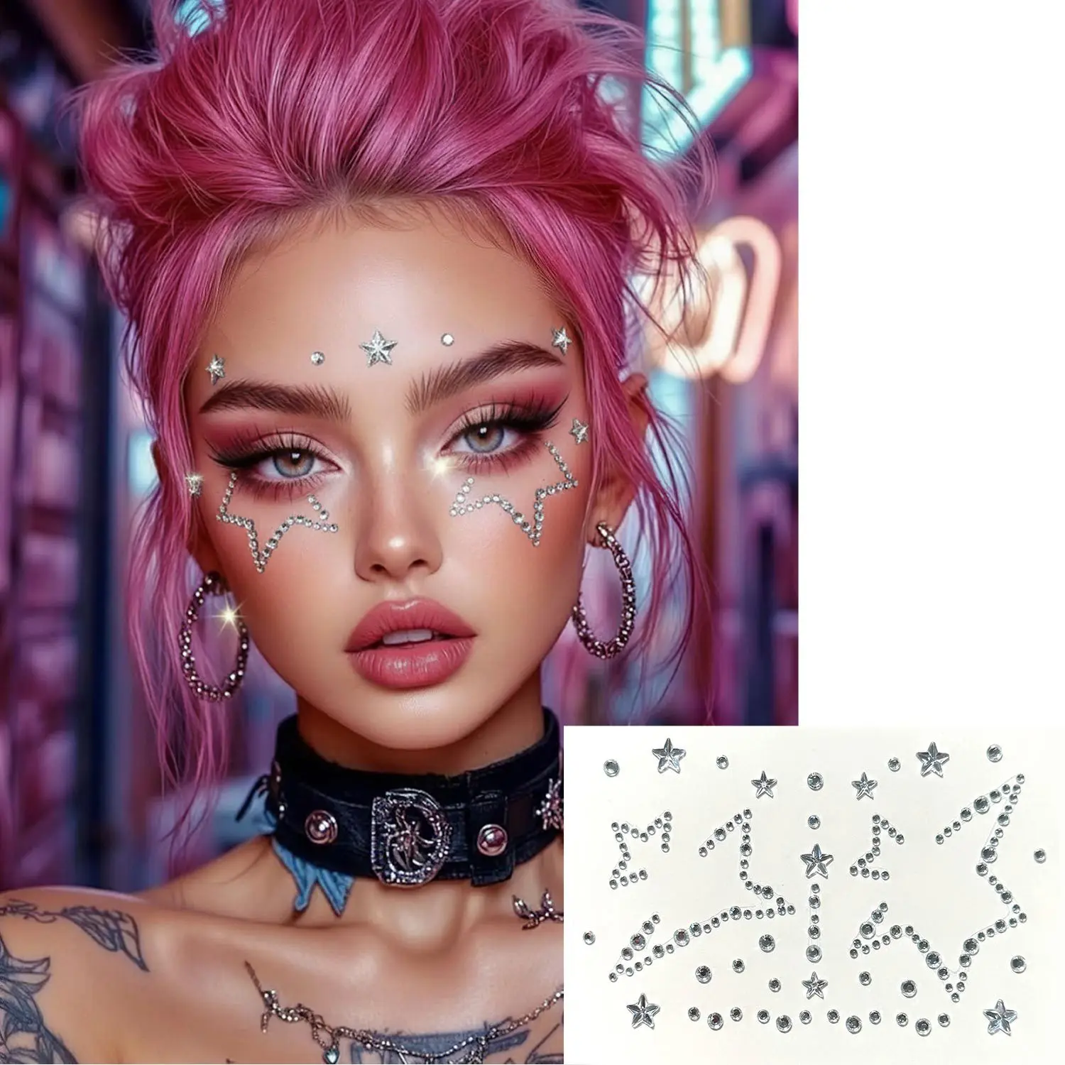 No Glue Self Adhesive Rhinestone Stickers 3D Holographic Gems Party Decoration For Stage Makeup Waterproof Shiny For Children