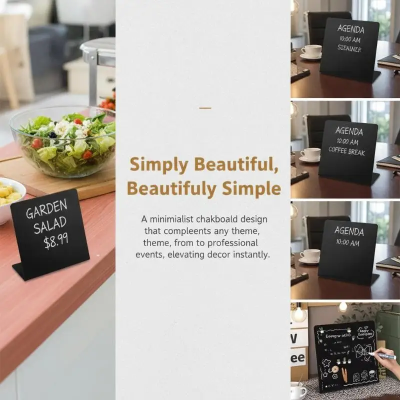 10pcs Mini Chalkboard Erasable Easel Food Signs Menu Board Price Tags Blackboard Wedding Party Erasable Double-Sided Price Tag